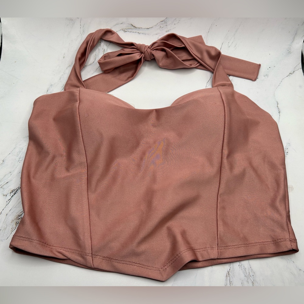 Pink Halter Bandana Corset Top